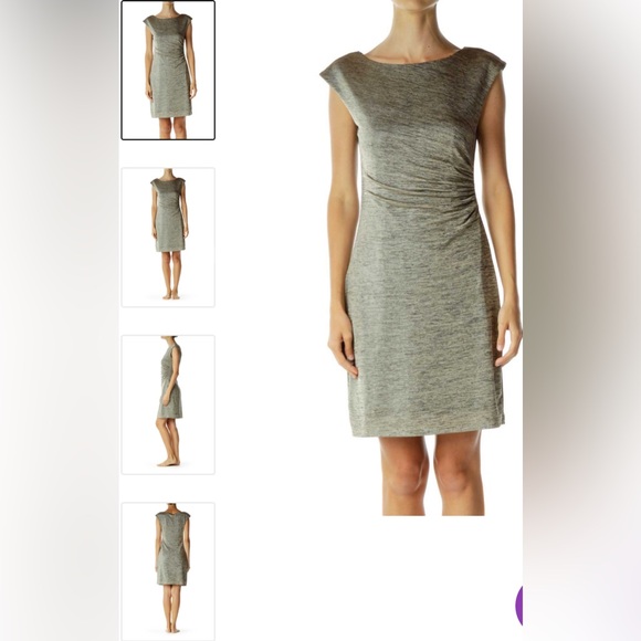 LOFT Dresses & Skirts - LOFT- Fitted dress with gold scrunch detail Polyester size:XS,